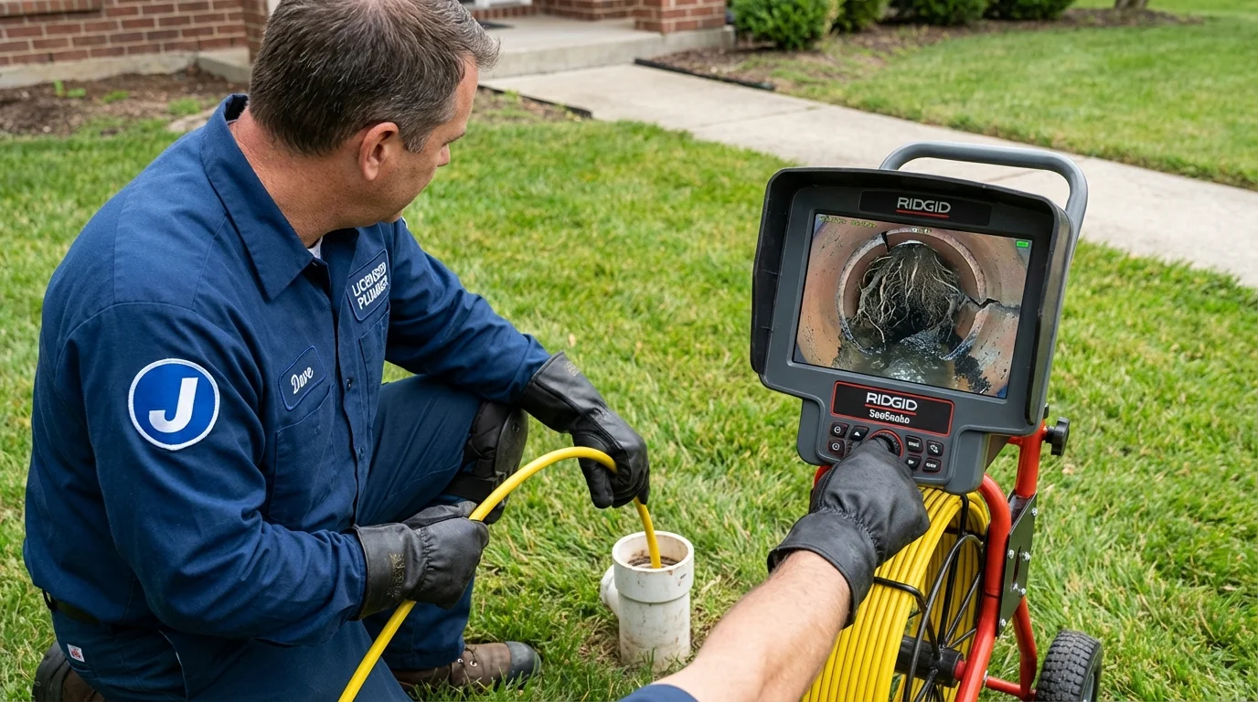 Sewer camera inspection being performed by Johns Plumbing LLC in Poplar Bluff